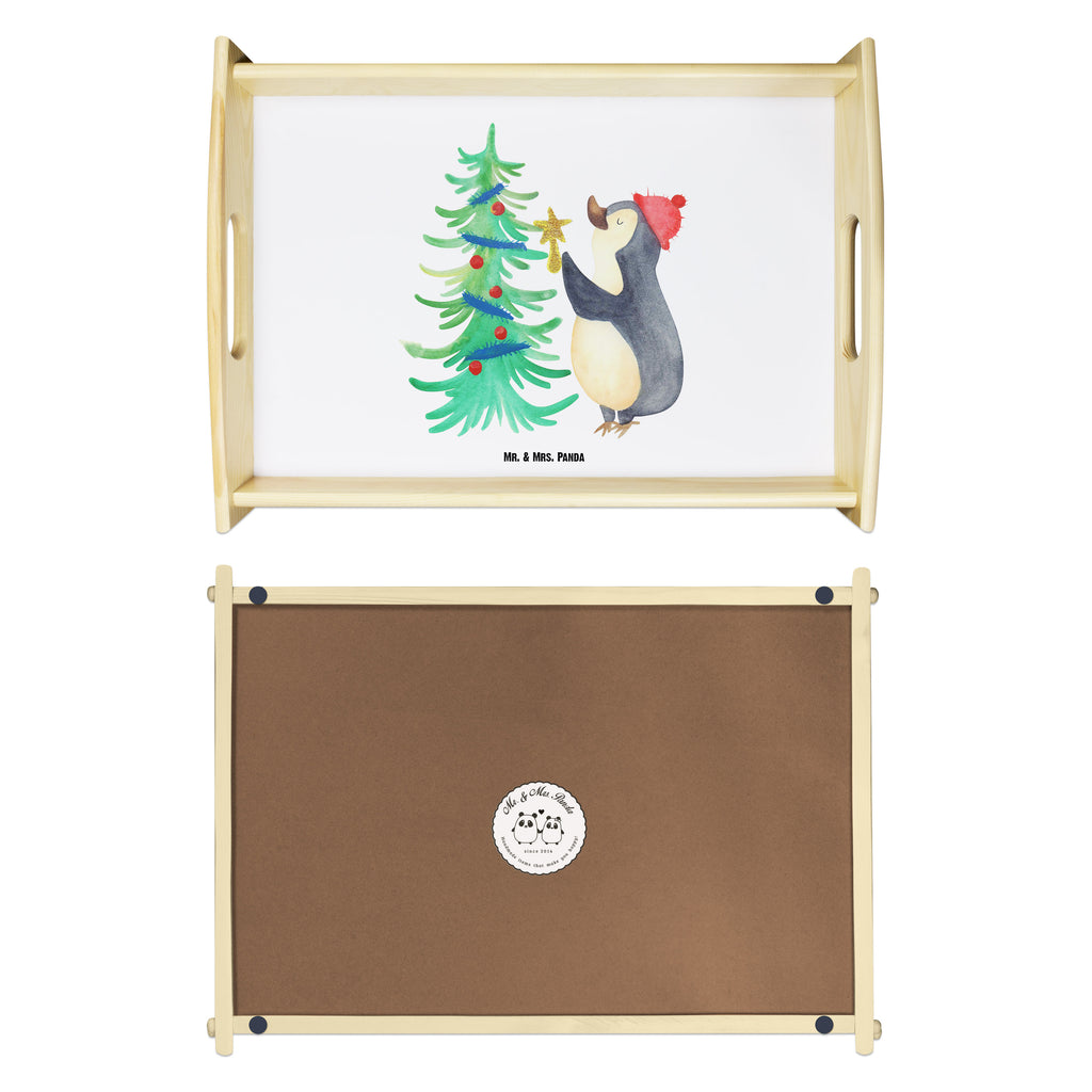 Serviertablett Pinguin Weihnachtsbaum Tablett, Holztablett, Küchentablett, Dekotablett, Frühstückstablett, Winter, Weihnachten, Weihnachtsdeko, Nikolaus, Advent, Heiligabend, Wintermotiv, Pinguin