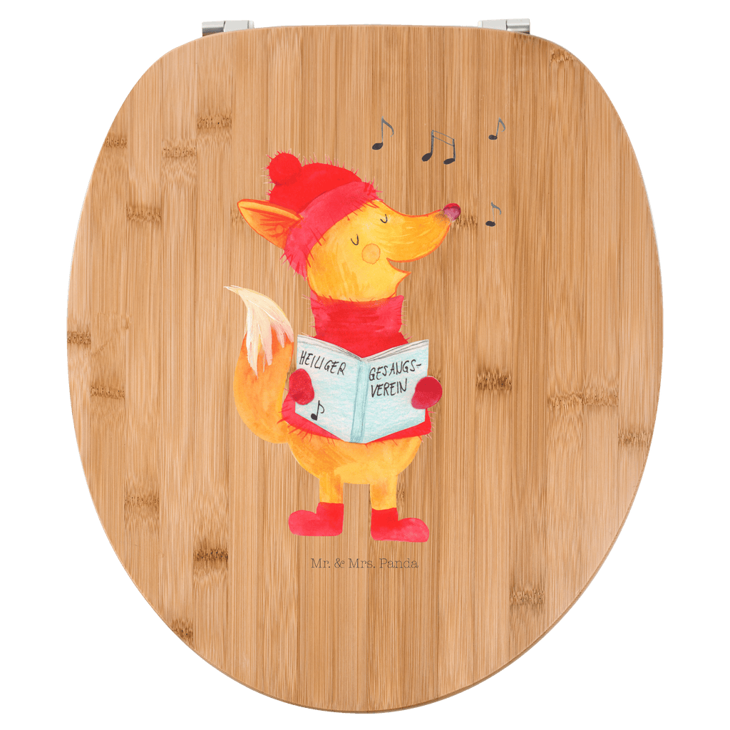 Motiv WC Sitz Fuchs Sänger Klobrille, Klodeckel, Toilettendeckel, WC-Sitz, Toilette, Winter, Weihnachten, Weihnachtsdeko, Nikolaus, Advent, Heiligabend, Wintermotiv, Fuchs, Füchse, Sänger, Geschenk Sänger, Singen, Weihnachtslieder
