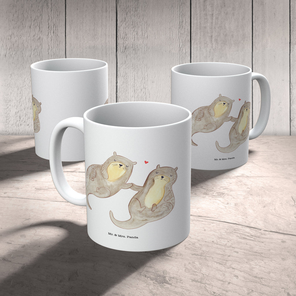 Tasse Otter händchenhaltend Otter Seeotter See Otter Becher, Kaffeetasse, Kaffeebecher, Tee, Frühstück, Büro  Otter,  Fischotter,  Seeotter