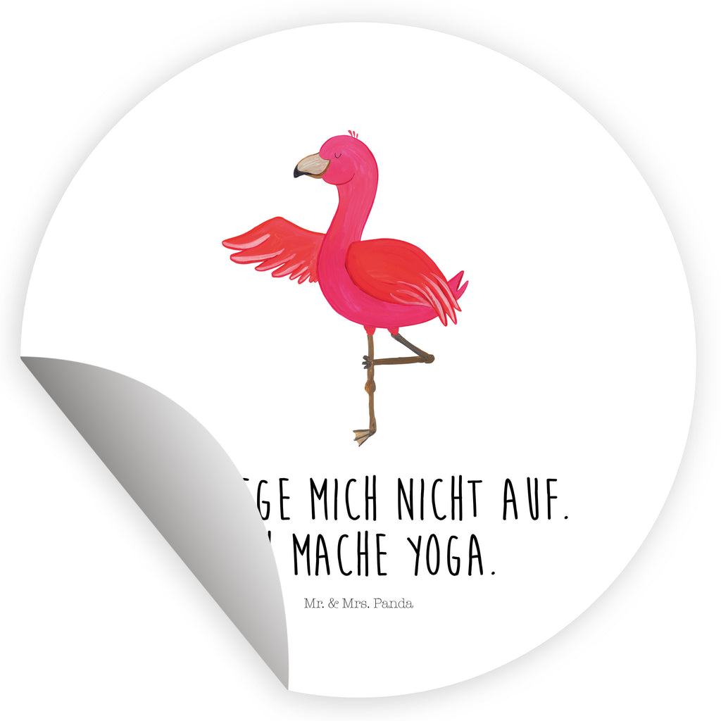 80mm Rund Aufkleber Flamingo Yoga Sticker, Aufkleber, Etikett, Flamingo, Vogel, Yoga, Namaste, Achtsamkeit, Yoga-Übung, Entspannung, Ärger, Aufregen, Tiefenentspannung