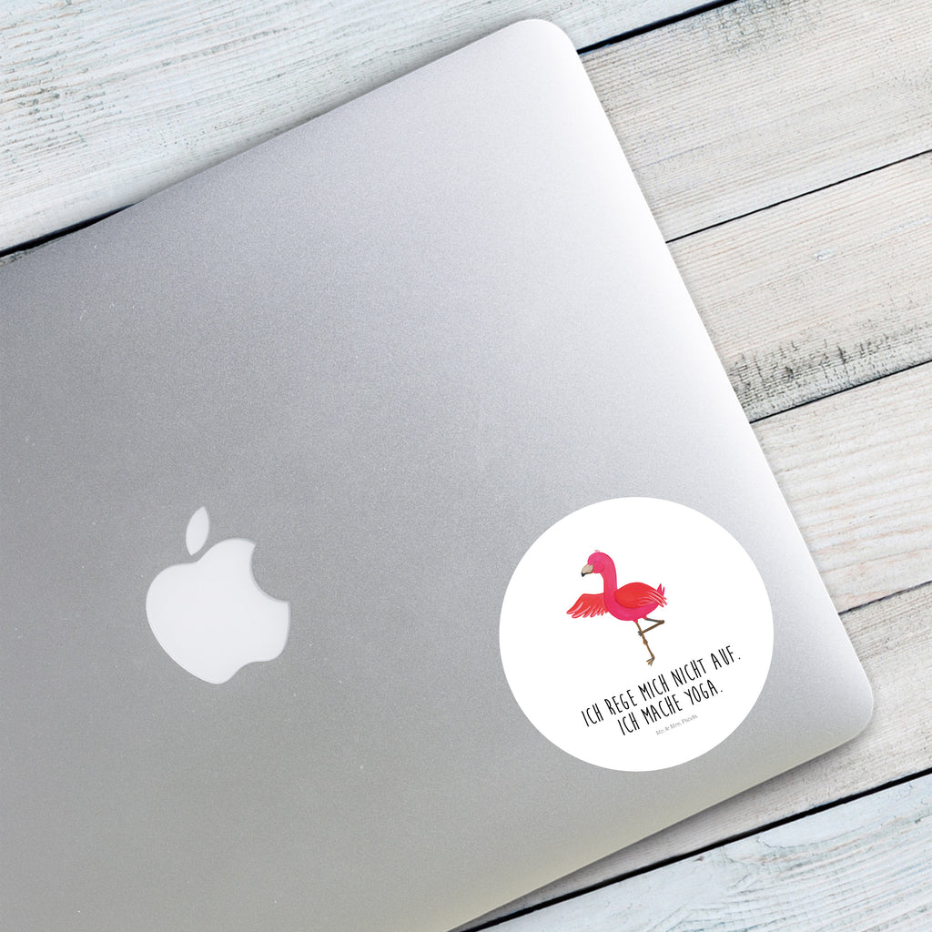 80mm Rund Aufkleber Flamingo Yoga Sticker, Aufkleber, Etikett, Flamingo, Vogel, Yoga, Namaste, Achtsamkeit, Yoga-Übung, Entspannung, Ärger, Aufregen, Tiefenentspannung