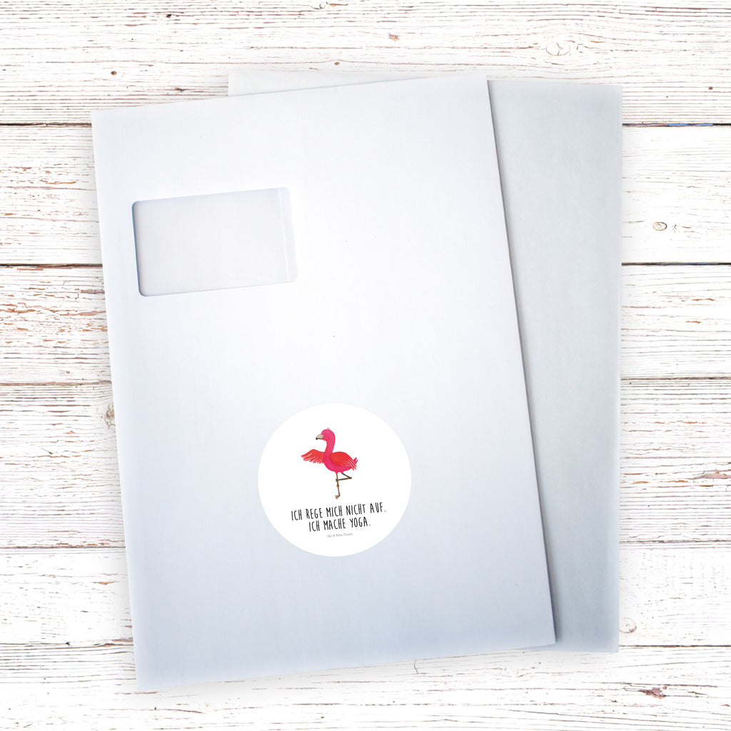 80mm Rund Aufkleber Flamingo Yoga Sticker, Aufkleber, Etikett, Flamingo, Vogel, Yoga, Namaste, Achtsamkeit, Yoga-Übung, Entspannung, Ärger, Aufregen, Tiefenentspannung