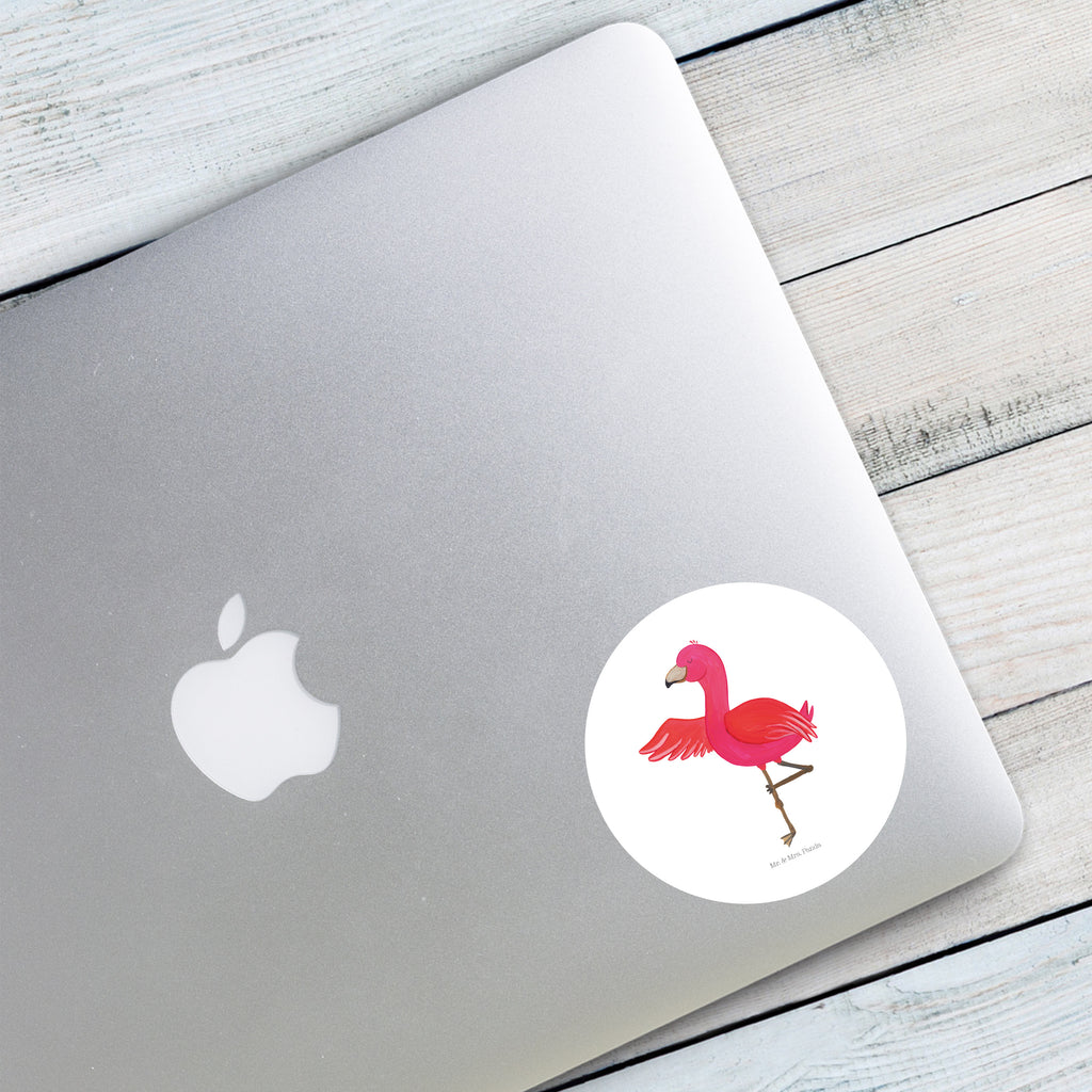 80mm Rund Aufkleber Flamingo Yoga Sticker, Aufkleber, Etikett, Flamingo, Vogel, Yoga, Namaste, Achtsamkeit, Yoga-Übung, Entspannung, Ärger, Aufregen, Tiefenentspannung
