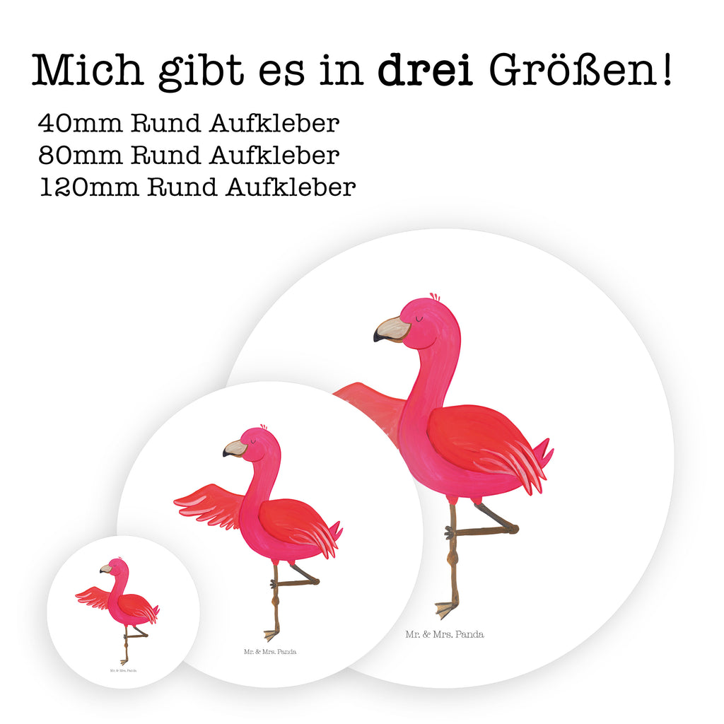80mm Rund Aufkleber Flamingo Yoga Sticker, Aufkleber, Etikett, Flamingo, Vogel, Yoga, Namaste, Achtsamkeit, Yoga-Übung, Entspannung, Ärger, Aufregen, Tiefenentspannung