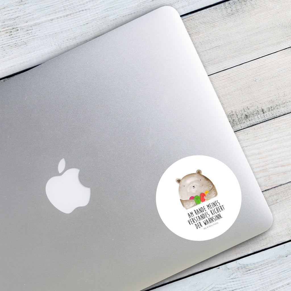 80mm Rund Aufkleber Bär Gefühl Sticker, Aufkleber, Etikett, Bär, Teddy, Teddybär, Wahnsinn, Verrückt, Durchgedreht