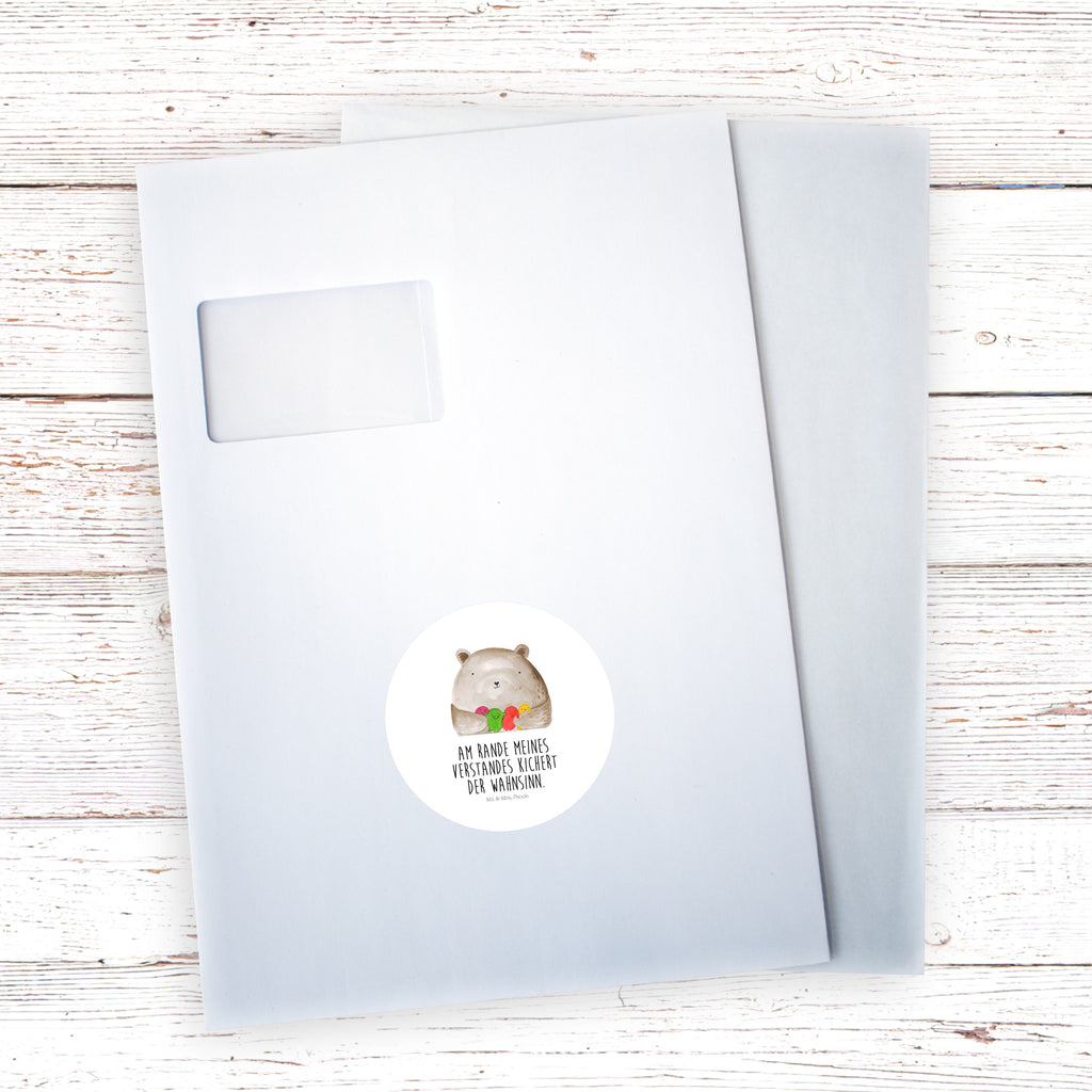 80mm Rund Aufkleber Bär Gefühl Sticker, Aufkleber, Etikett, Bär, Teddy, Teddybär, Wahnsinn, Verrückt, Durchgedreht