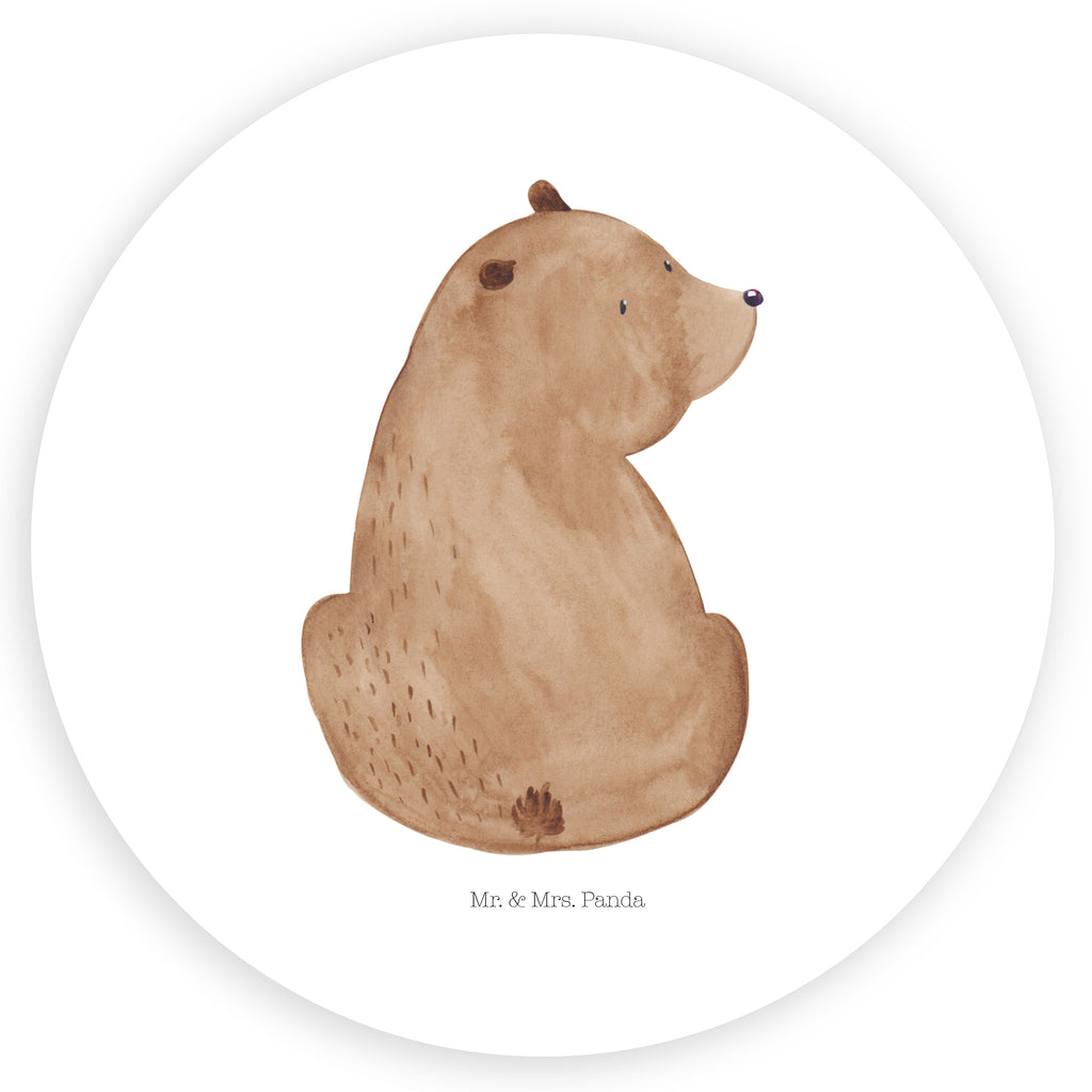40mm Rund Aufkleber Bär Schulterblick Sticker, Aufkleber, Etikett, Bär, Teddy, Teddybär, Selbstachtung, Weltansicht, Motivation, Bären, Bärenliebe, Weisheit