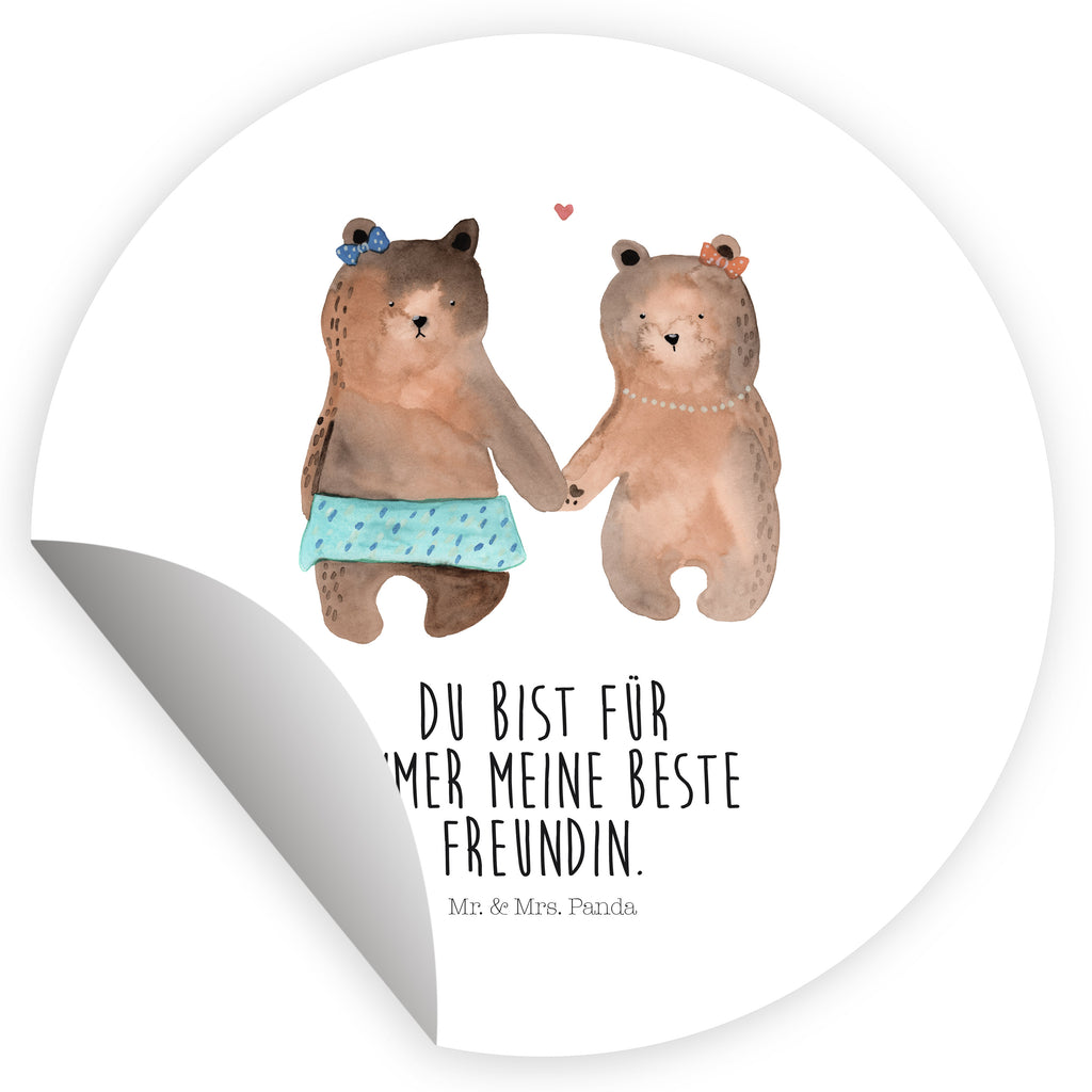 80mm Rund Aufkleber Bär Freundin