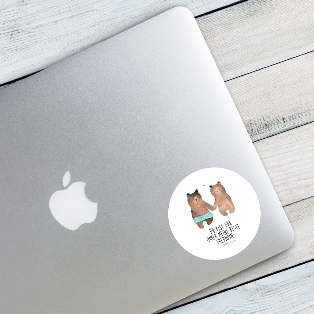 80mm Rund Aufkleber Bär Freundin