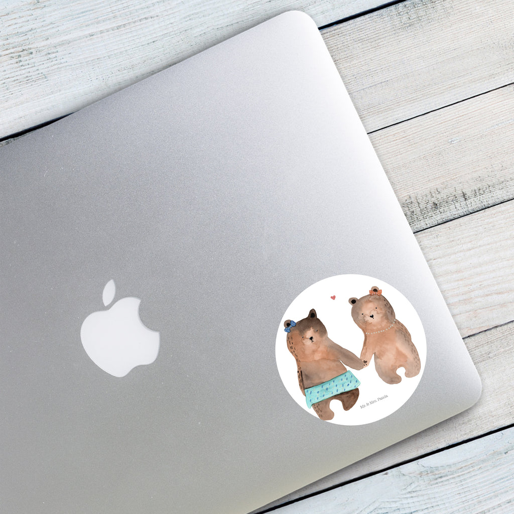 80mm Rund Aufkleber Bär Freundin