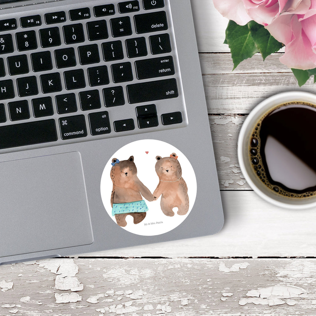 80mm Rund Aufkleber Bär Freundin