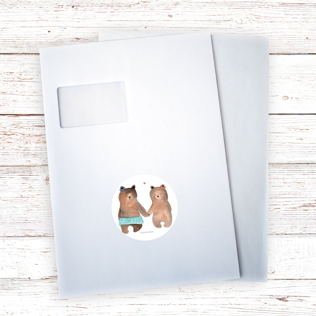 80mm Rund Aufkleber Bär Freundin