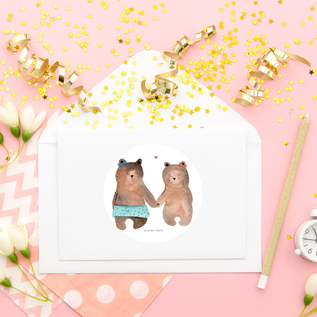 80mm Rund Aufkleber Bär Freundin