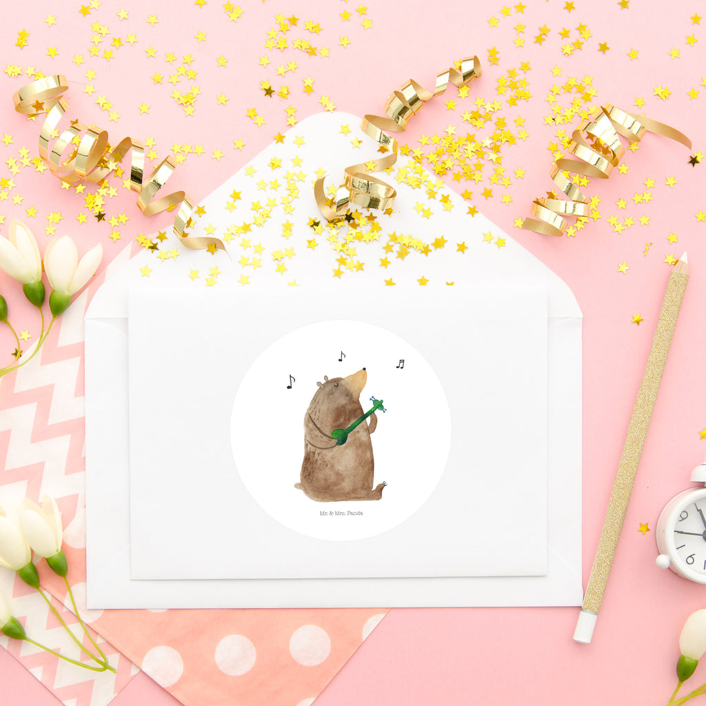 80mm Rund Aufkleber Bär Lied Sticker, Aufkleber, Etikett, Bär, Teddy, Teddybär, Bärchen, Bear, Liebeslied, Lied, Song, Valentinstag, Valentine, Geschenk, Partner, Liebe, Freundin, Frau, Herz, Spruch