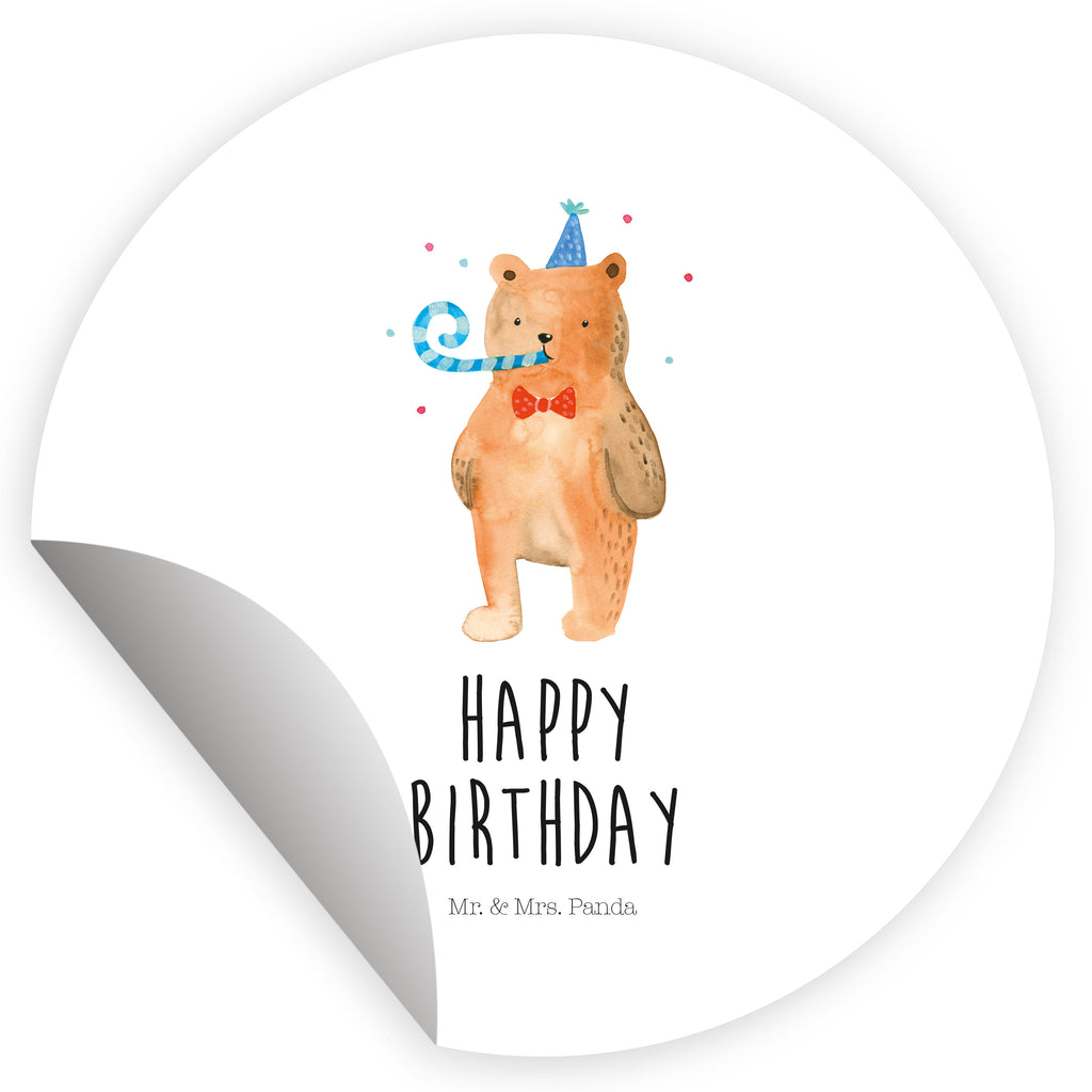80mm Rund Aufkleber Birthday Bär