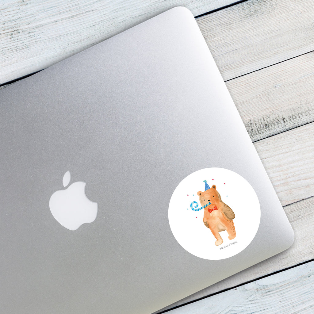 80mm Rund Aufkleber Birthday Bär