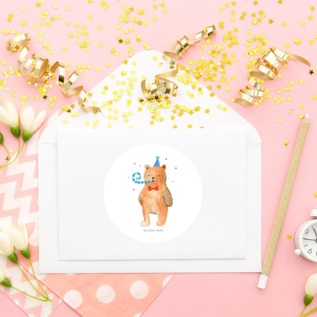 80mm Rund Aufkleber Birthday Bär