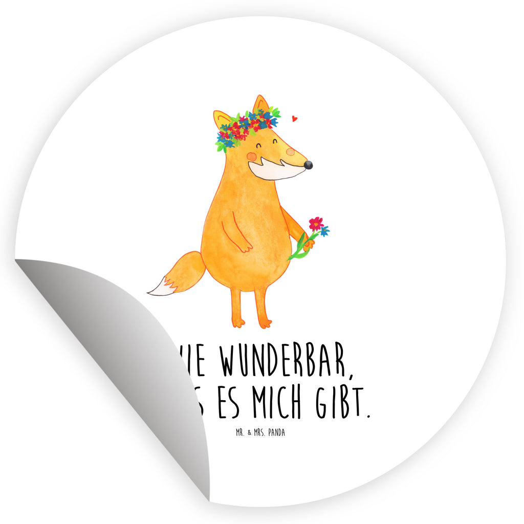 80mm Rund Aufkleber Fuchs Blumenliebe Sticker, Aufkleber, Etikett, Fuchs, Füchse, Fox, Liebe, Freundin, Fuchsmädchen, Blumenmädchen, Freundinnen, Liebesbeweis, Blume, Blumen, Motivation, Freude, ich, mich, Selbstliebe