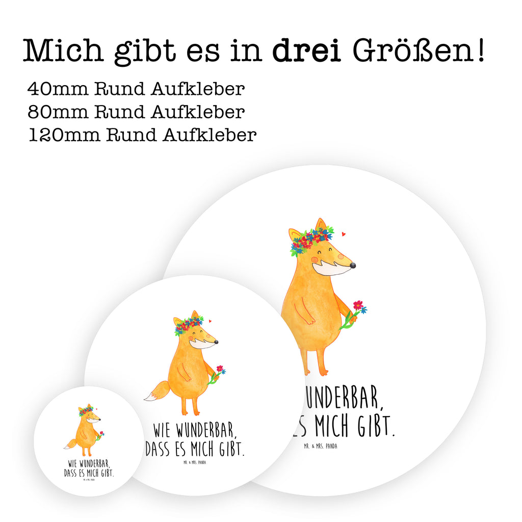 80mm Rund Aufkleber Fuchs Blumenliebe Sticker, Aufkleber, Etikett, Fuchs, Füchse, Fox, Liebe, Freundin, Fuchsmädchen, Blumenmädchen, Freundinnen, Liebesbeweis, Blume, Blumen, Motivation, Freude, ich, mich, Selbstliebe