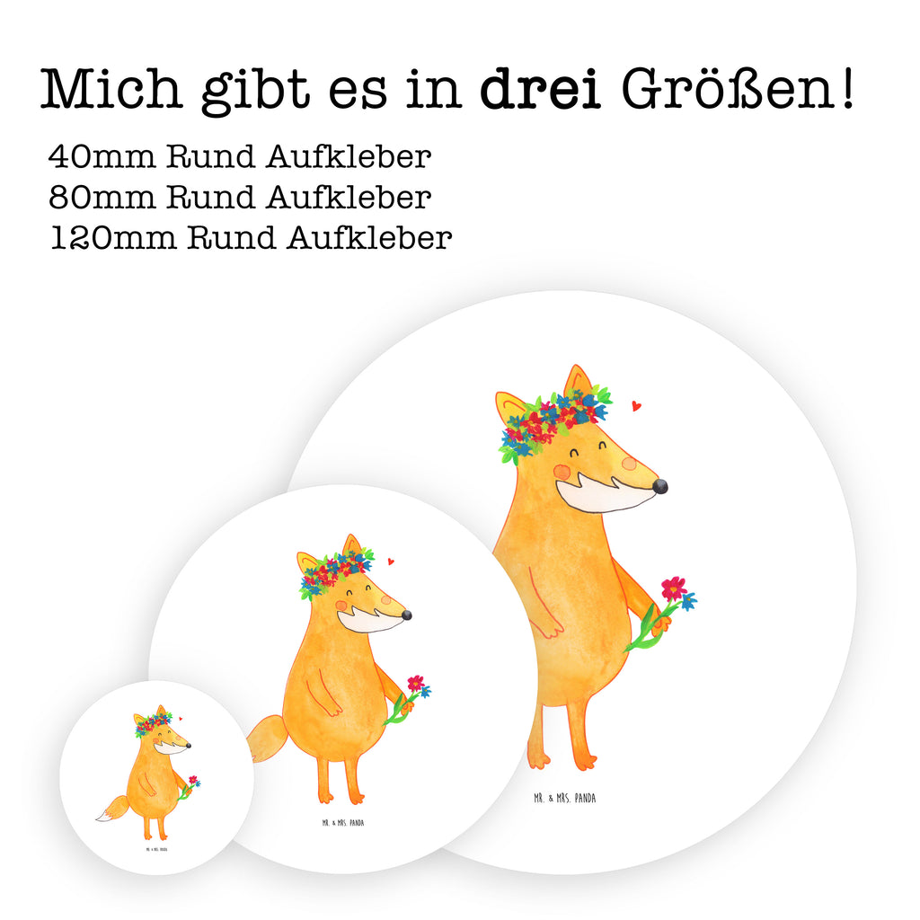 80mm Rund Aufkleber Fuchs Blumenliebe Sticker, Aufkleber, Etikett, Fuchs, Füchse, Fox, Liebe, Freundin, Fuchsmädchen, Blumenmädchen, Freundinnen, Liebesbeweis, Blume, Blumen, Motivation, Freude, ich, mich, Selbstliebe