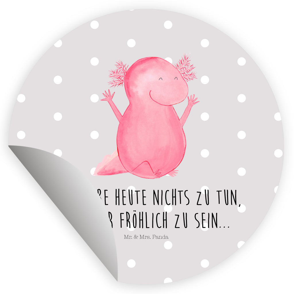 80mm Rund Aufkleber Axolotl Hurra Sticker, Aufkleber, Etikett, Axolotl, Molch, Axolot, Schwanzlurch, Lurch, Lurche, fröhlich, Spaß, Freude, Motivation, Zufriedenheit