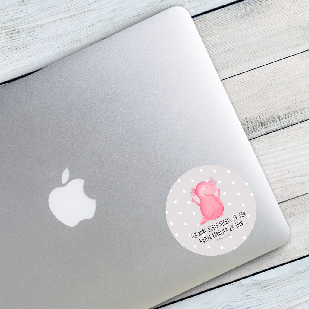 80mm Rund Aufkleber Axolotl Hurra Sticker, Aufkleber, Etikett, Axolotl, Molch, Axolot, Schwanzlurch, Lurch, Lurche, fröhlich, Spaß, Freude, Motivation, Zufriedenheit