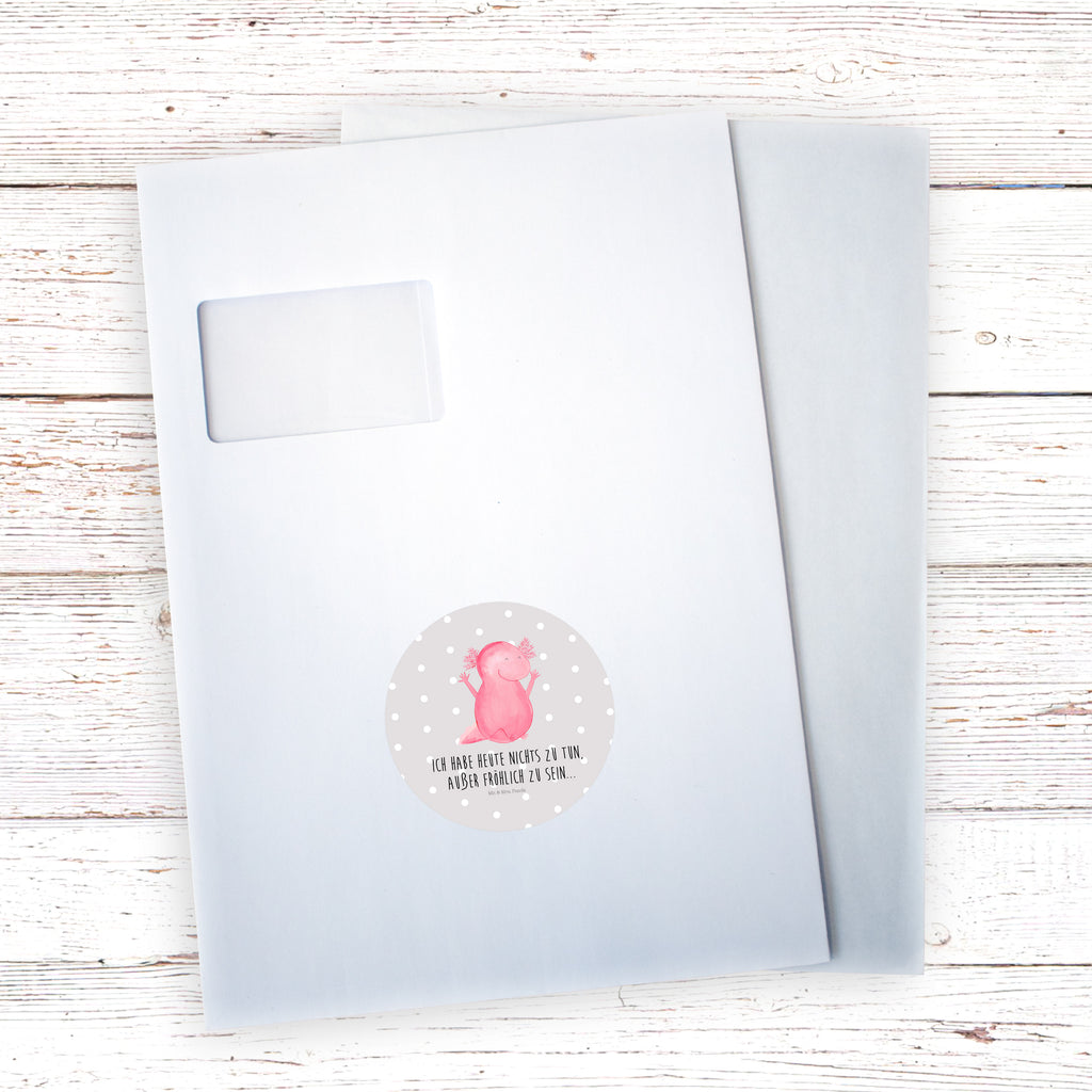 80mm Rund Aufkleber Axolotl Hurra Sticker, Aufkleber, Etikett, Axolotl, Molch, Axolot, Schwanzlurch, Lurch, Lurche, fröhlich, Spaß, Freude, Motivation, Zufriedenheit