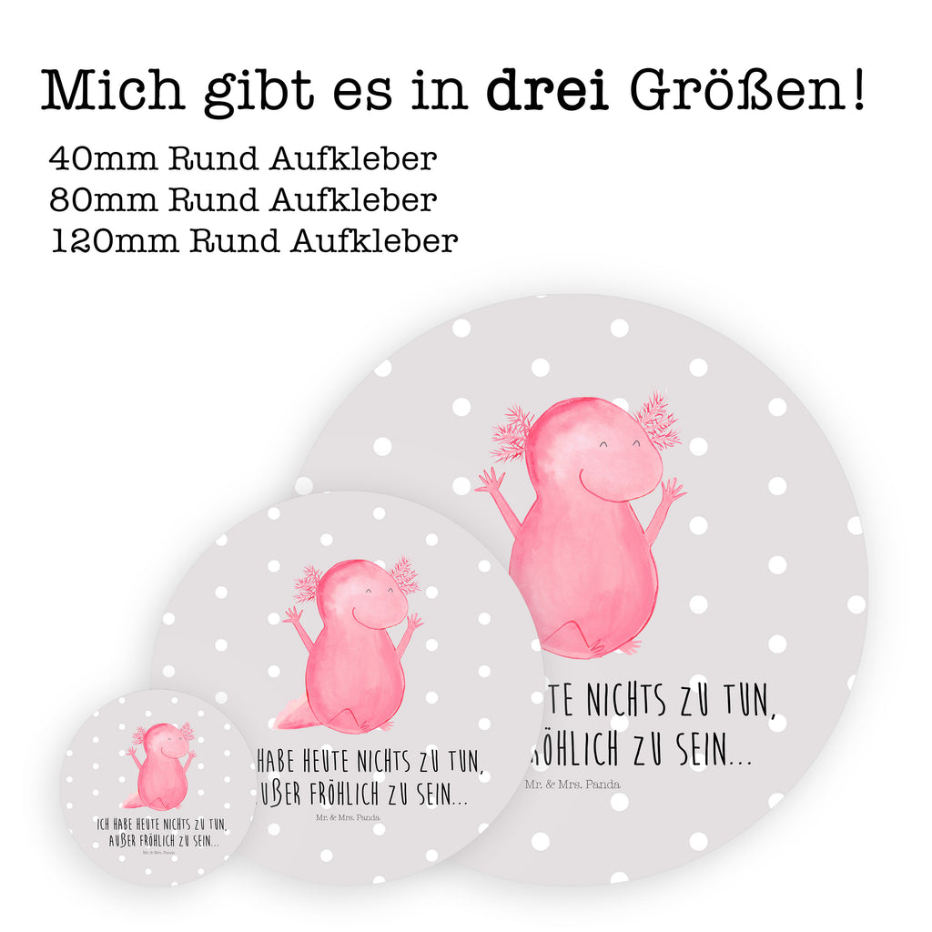 80mm Rund Aufkleber Axolotl Hurra Sticker, Aufkleber, Etikett, Axolotl, Molch, Axolot, Schwanzlurch, Lurch, Lurche, fröhlich, Spaß, Freude, Motivation, Zufriedenheit