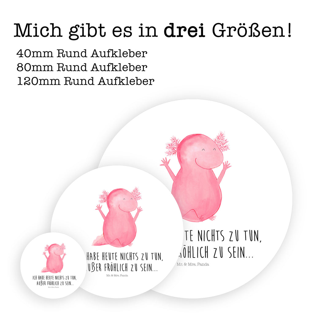 80mm Rund Aufkleber Axolotl Hurra Sticker, Aufkleber, Etikett, Axolotl, Molch, Axolot, Schwanzlurch, Lurch, Lurche, fröhlich, Spaß, Freude, Motivation, Zufriedenheit