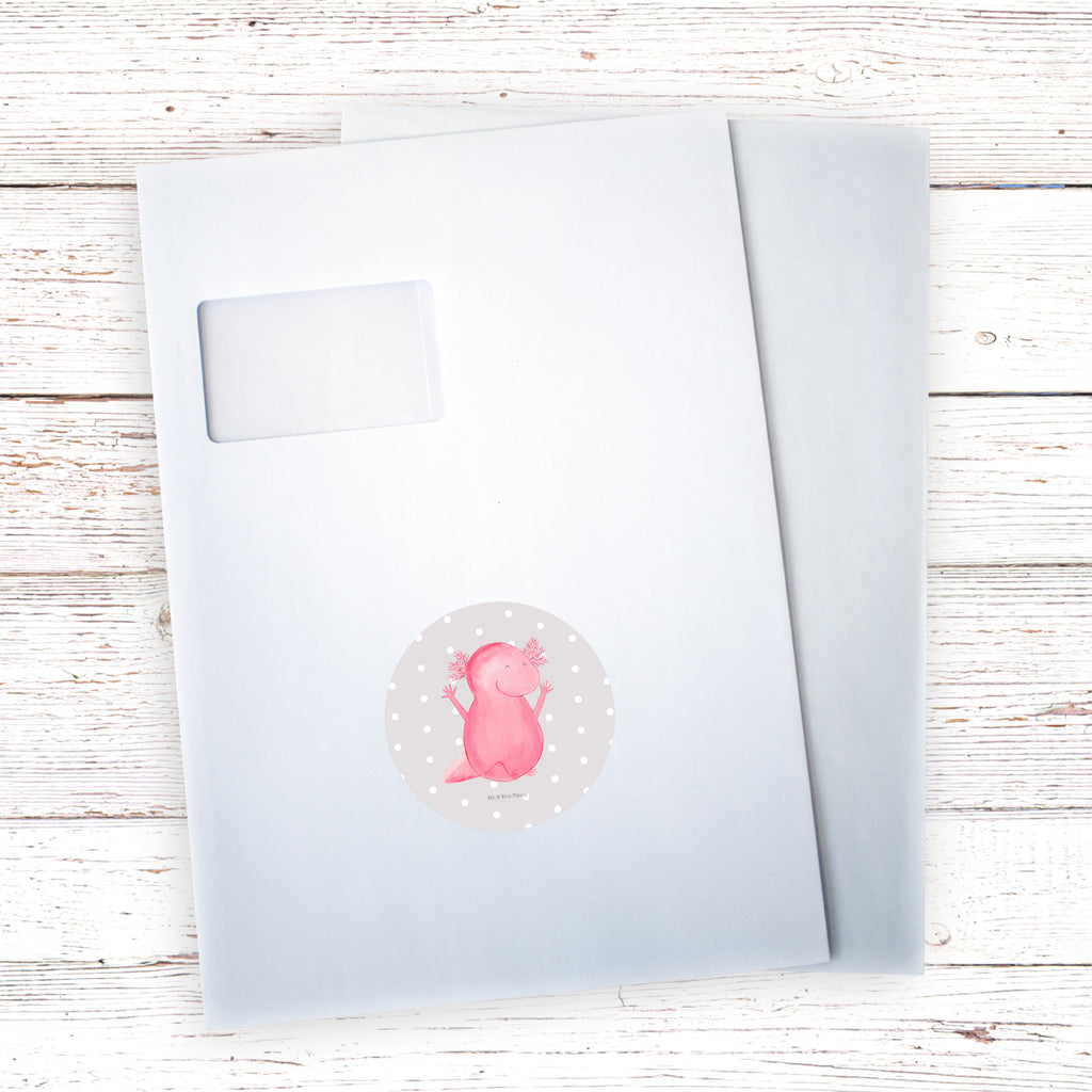 80mm Rund Aufkleber Axolotl Hurra Sticker, Aufkleber, Etikett, Axolotl, Molch, Axolot, Schwanzlurch, Lurch, Lurche, fröhlich, Spaß, Freude, Motivation, Zufriedenheit