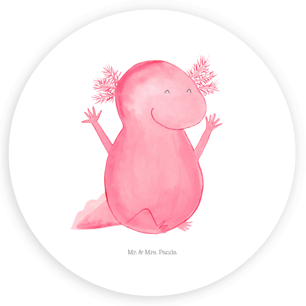 80mm Rund Aufkleber Axolotl Hurra Sticker, Aufkleber, Etikett, Axolotl, Molch, Axolot, Schwanzlurch, Lurch, Lurche, fröhlich, Spaß, Freude, Motivation, Zufriedenheit