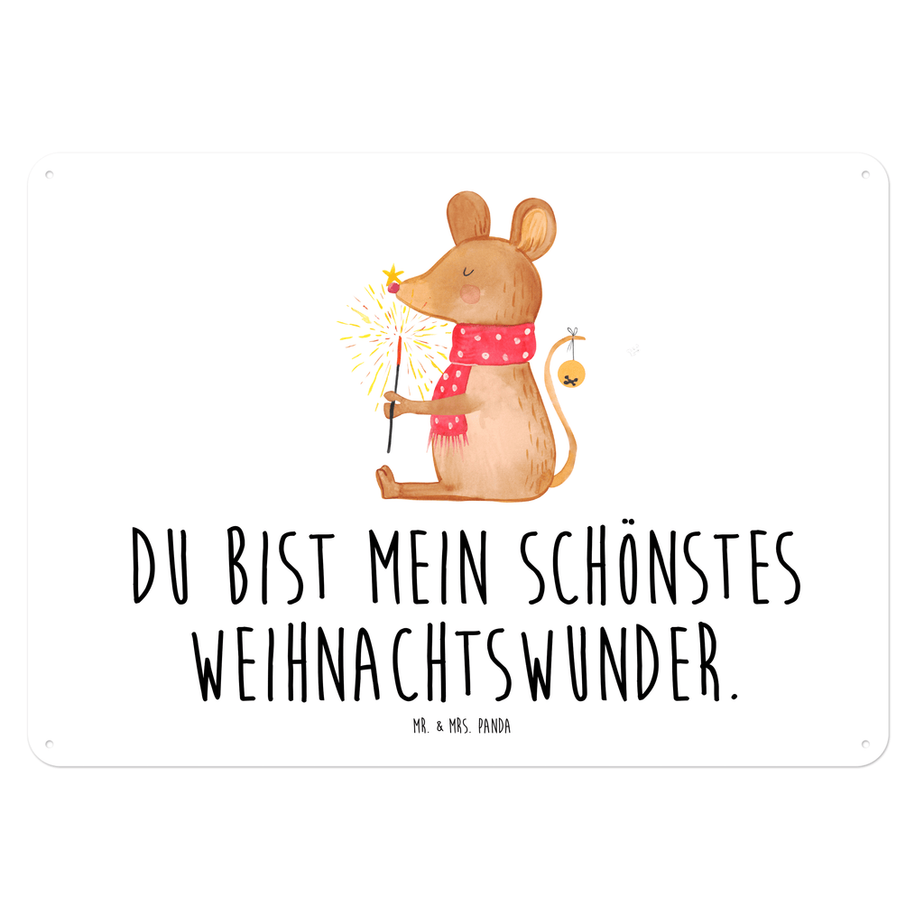 Blechschild Weihnachtsmaus Blechschild, Metallschild, Geschenk Schild, Schild, Magnet-Metall-Schild, Deko Schild, Wandschild, Wand-Dekoration, Türschild, Winter, Weihnachten, Weihnachtsdeko, Nikolaus, Advent, Heiligabend, Wintermotiv, Frohe Weihnachten, Weihnachtsgruß, Weihnachtsmotiv, Maus, Mäuschen, Weihnachtswunder