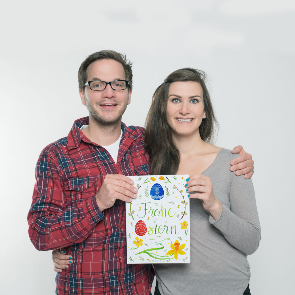 Poster Frohe Ostern Poster, Wandposter, Bild, Wanddeko, Küchenposter, Kinderposter, Wanddeko Bild, Raumdekoration, Wanddekoration, Handgemaltes Poster, Mr. & Mrs. Panda Poster, Designposter, Kunstdruck, Posterdruck, Ostern, Osterhase, Ostergeschenke, Osternest, Osterdeko, Geschenk zu Ostern, Frohe Ostern, Ostergrüße, Osterblume, Osterei, bemalte Ostereier, Weidenkätzchen. Lettering