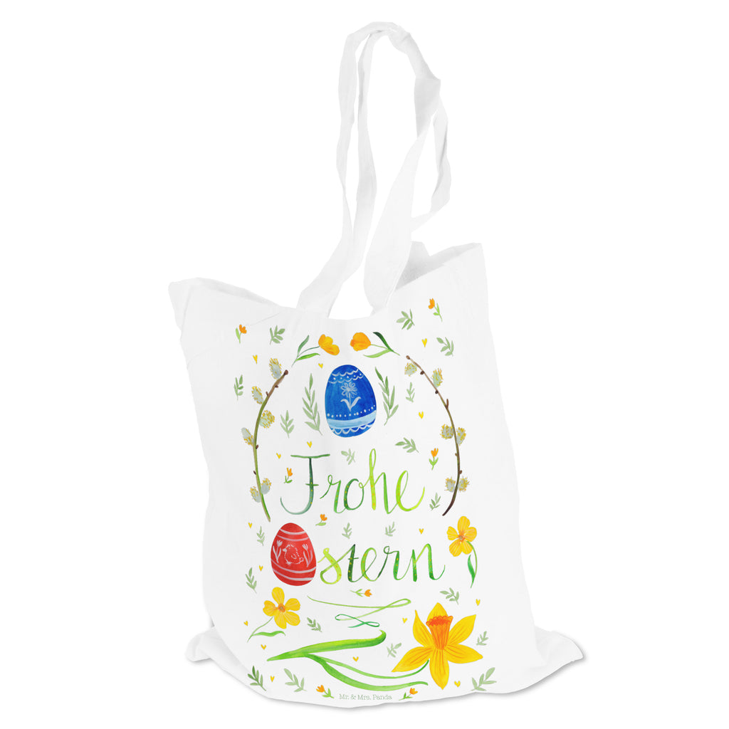 Tragetasche Frohe Ostern Beuteltasche, Beutel, Einkaufstasche, Jutebeutel, Stoffbeutel, Ostern, Osterhase, Ostergeschenke, Osternest, Osterdeko, Geschenk zu Ostern, Frohe Ostern, Ostergrüße, Osterblume, Osterei, bemalte Ostereier, Weidenkätzchen. Lettering
