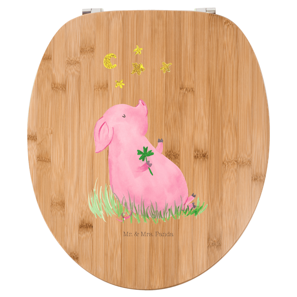 Motiv WC Sitz Glücksschwein Klobrille, Klodeckel, Toilettendeckel, WC-Sitz, Toilette, Tiermotive, Gute Laune, lustige Sprüche, Tiere, Glücksschwein. Glück, Schwein, Schweinchen, Sterne, Sernchen, Ziele, Träume, Motivation, Glücksbringer