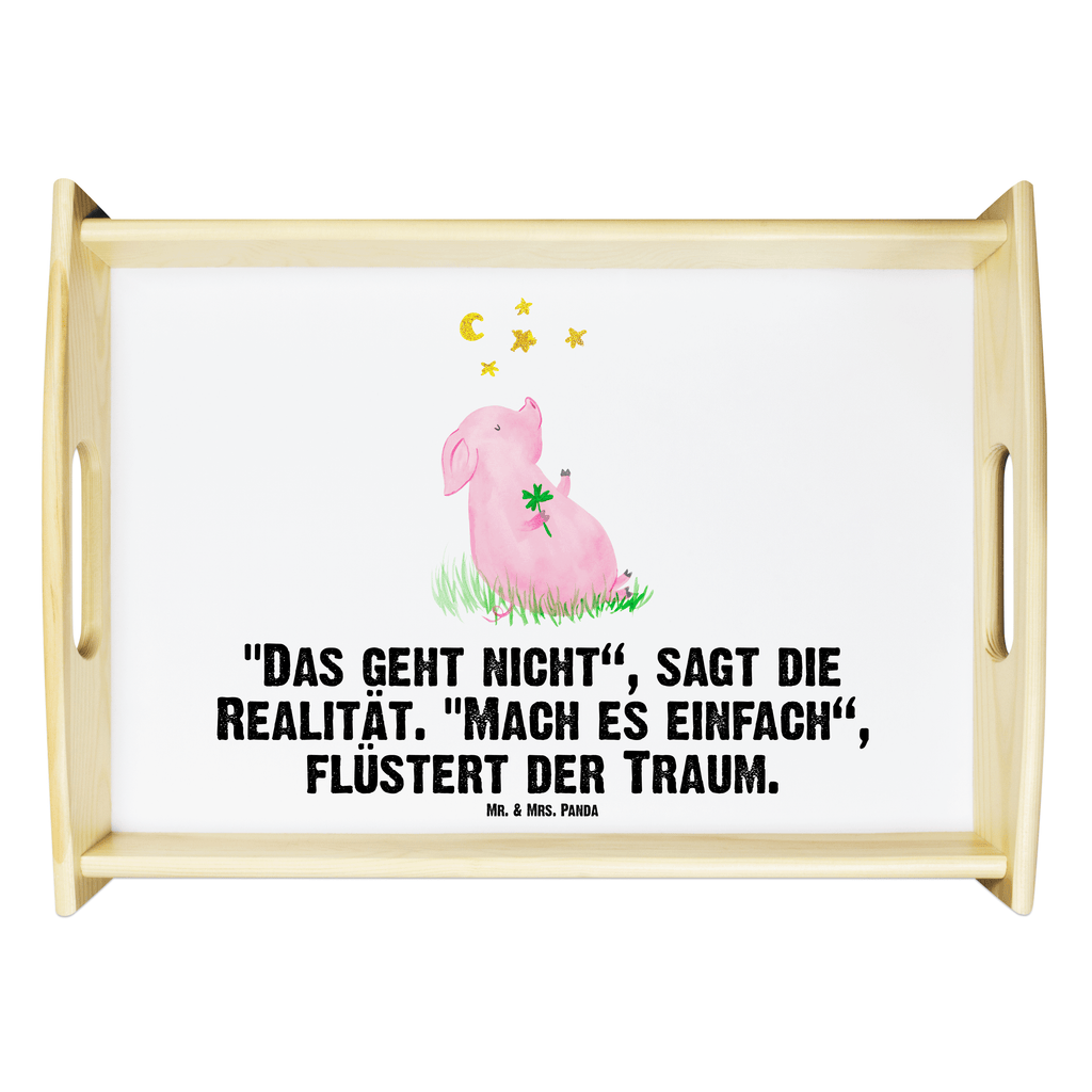 Serviertablett Glücksschwein Tablett, Holztablett, Küchentablett, Dekotablett, Frühstückstablett, Tiermotive, Gute Laune, lustige Sprüche, Tiere, Glücksschwein. Glück, Schwein, Schweinchen, Sterne, Sernchen, Ziele, Träume, Motivation, Glücksbringer