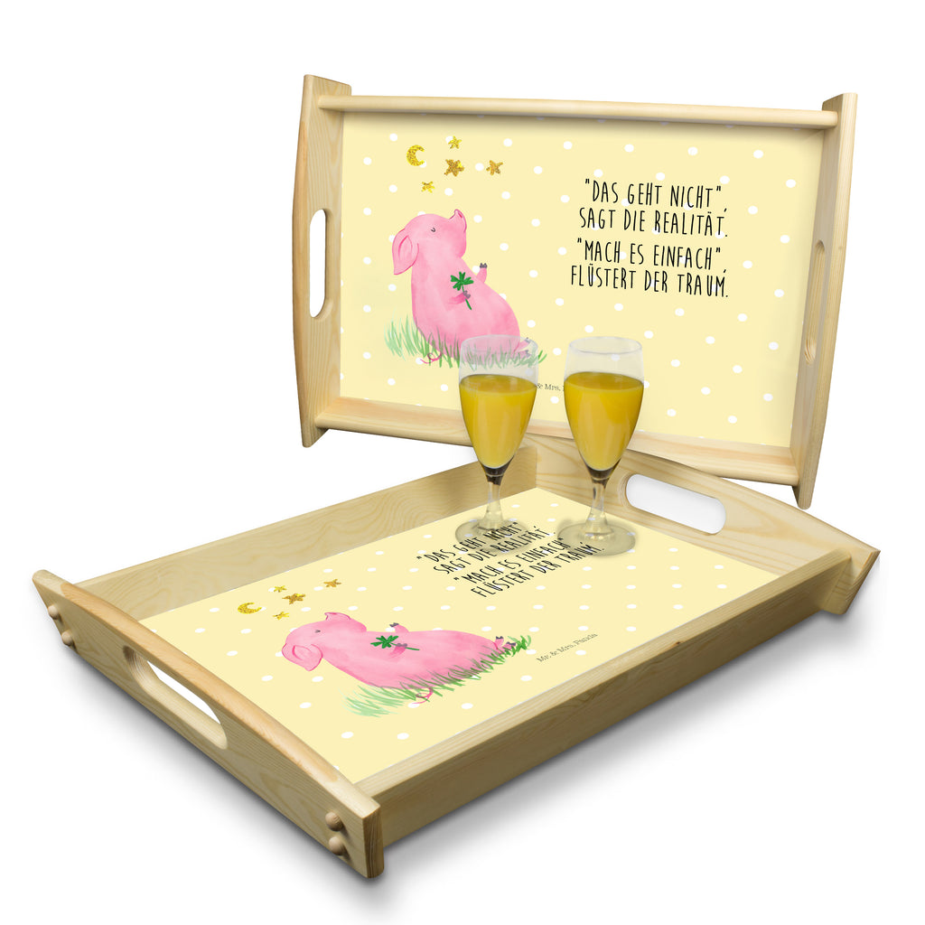 Serviertablett Glücksschwein Tablett, Holztablett, Küchentablett, Dekotablett, Frühstückstablett, Tiermotive, Gute Laune, lustige Sprüche, Tiere, Glücksschwein. Glück, Schwein, Schweinchen, Sterne, Sernchen, Ziele, Träume, Motivation, Glücksbringer