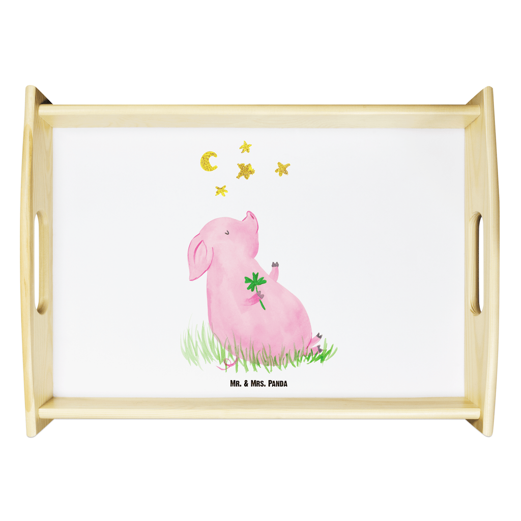 Serviertablett Glücksschwein Tablett, Holztablett, Küchentablett, Dekotablett, Frühstückstablett, Tiermotive, Gute Laune, lustige Sprüche, Tiere, Glücksschwein. Glück, Schwein, Schweinchen, Sterne, Sernchen, Ziele, Träume, Motivation, Glücksbringer