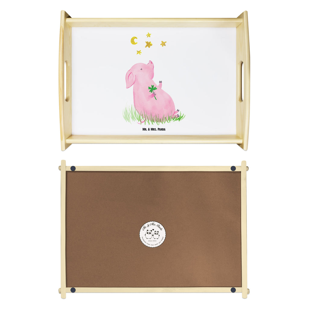 Serviertablett Glücksschwein Tablett, Holztablett, Küchentablett, Dekotablett, Frühstückstablett, Tiermotive, Gute Laune, lustige Sprüche, Tiere, Glücksschwein. Glück, Schwein, Schweinchen, Sterne, Sernchen, Ziele, Träume, Motivation, Glücksbringer