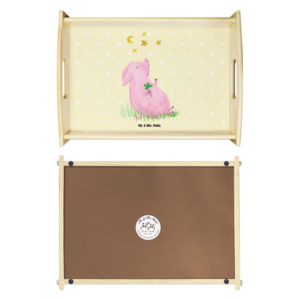Serviertablett Glücksschwein Tablett, Holztablett, Küchentablett, Dekotablett, Frühstückstablett, Tiermotive, Gute Laune, lustige Sprüche, Tiere, Glücksschwein. Glück, Schwein, Schweinchen, Sterne, Sernchen, Ziele, Träume, Motivation, Glücksbringer