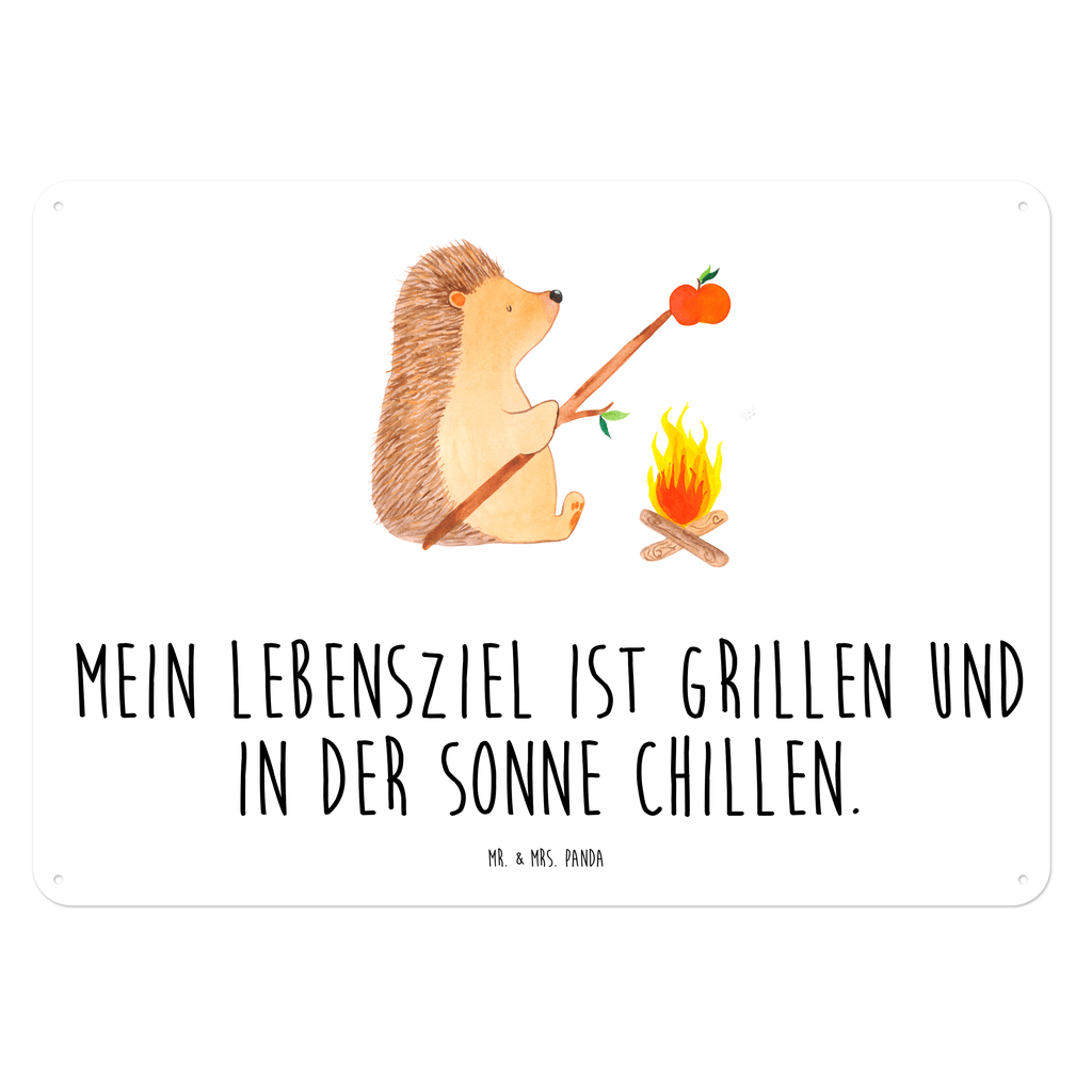 Blechschild Igel grillt Blechschild, Metallschild, Geschenk Schild, Schild, Magnet-Metall-Schild, Deko Schild, Wandschild, Wand-Dekoration, Türschild, Tiermotive, Gute Laune, lustige Sprüche, Tiere, Igel, Grillen, Ziele, Motivation, arbeitslos, Sinn des Lebens, Spruch
