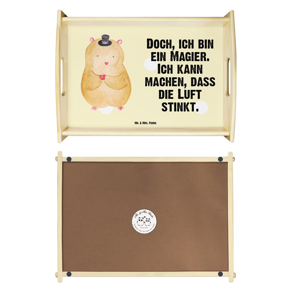 Serviertablett Hamster mit Hut Tablett, Holztablett, Küchentablett, Dekotablett, Frühstückstablett, Tiermotive, Gute Laune, lustige Sprüche, Tiere, Hamster, Hut, Magier, Zylinder, Zwerghamster, Zauberer, Houdini