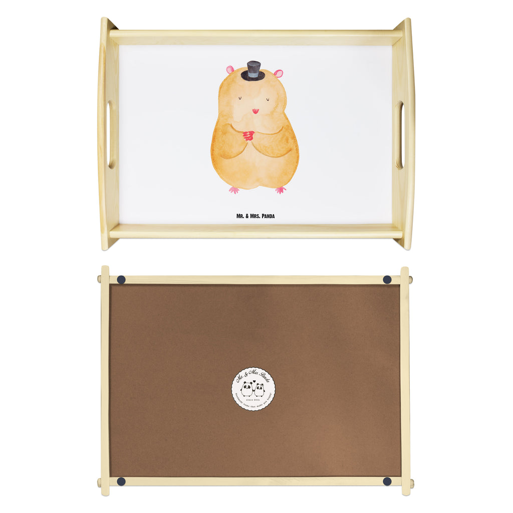 Serviertablett Hamster mit Hut Tablett, Holztablett, Küchentablett, Dekotablett, Frühstückstablett, Tiermotive, Gute Laune, lustige Sprüche, Tiere, Hamster, Hut, Magier, Zylinder, Zwerghamster, Zauberer, Houdini