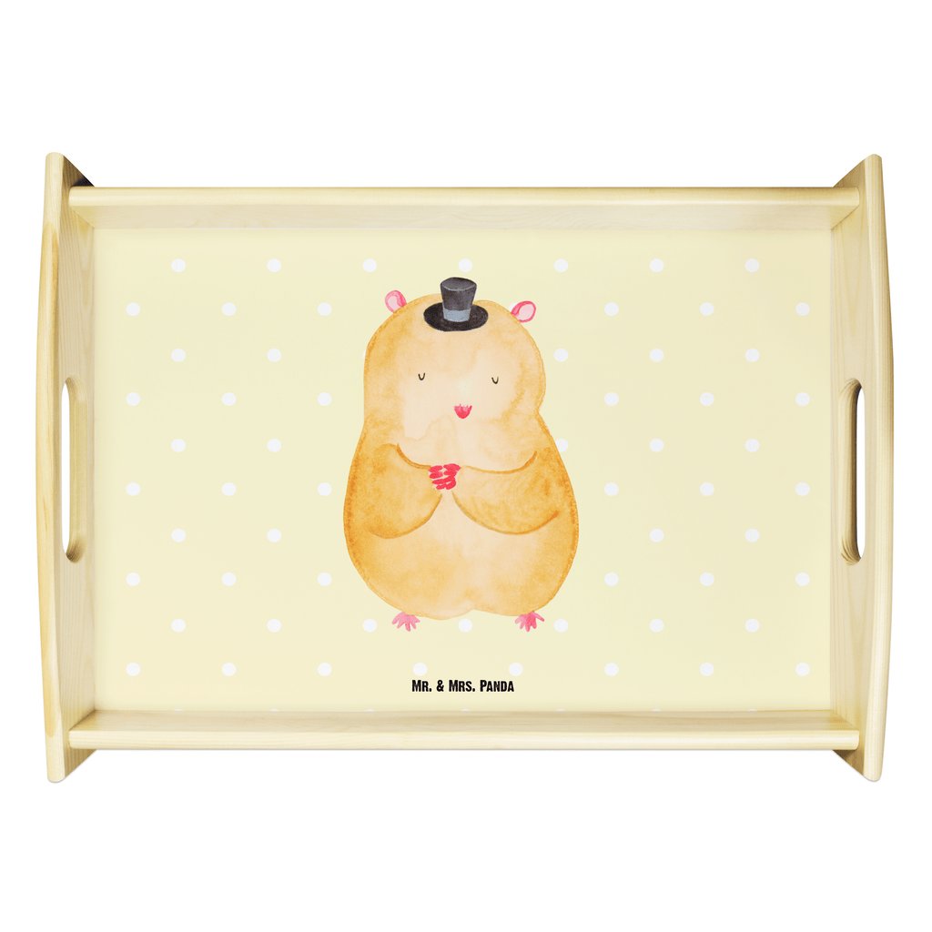 Serviertablett Hamster mit Hut Tablett, Holztablett, Küchentablett, Dekotablett, Frühstückstablett, Tiermotive, Gute Laune, lustige Sprüche, Tiere, Hamster, Hut, Magier, Zylinder, Zwerghamster, Zauberer, Houdini
