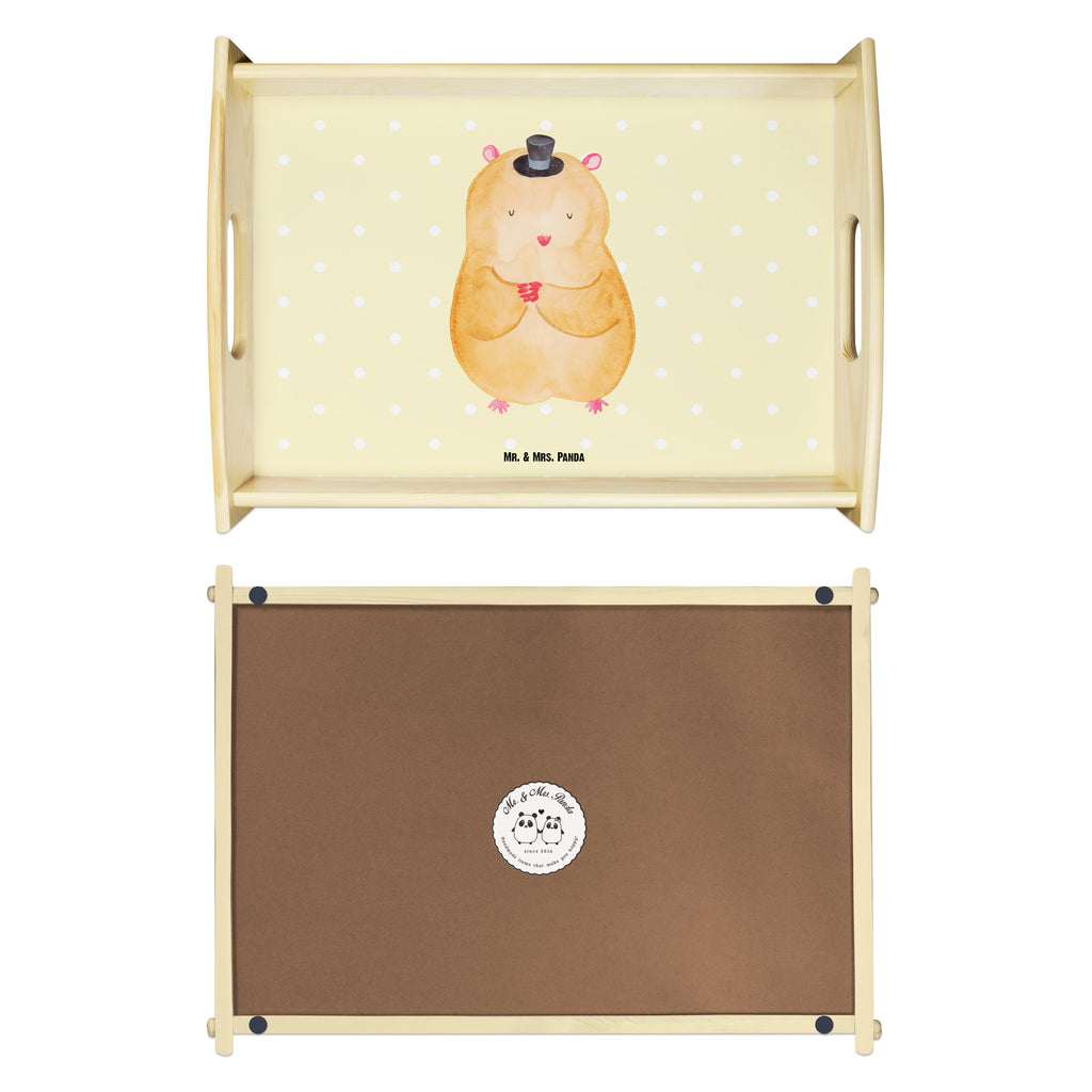 Serviertablett Hamster mit Hut Tablett, Holztablett, Küchentablett, Dekotablett, Frühstückstablett, Tiermotive, Gute Laune, lustige Sprüche, Tiere, Hamster, Hut, Magier, Zylinder, Zwerghamster, Zauberer, Houdini