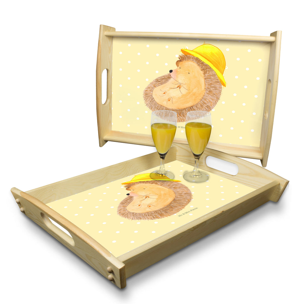 Serviertablett Igel betet Tablett, Holztablett, Küchentablett, Dekotablett, Frühstückstablett, Tiermotive, Gute Laune, lustige Sprüche, Tiere, Igel, Igel mit Hut, Sonnenhut, Gott, Amen, beten, Leben, Dankbarkeit, Dankbar sein, dankbar, genießen