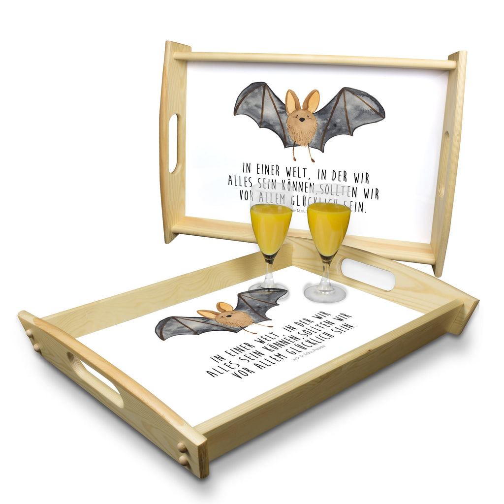 Serviertablett Fledermaus Flügel Tablett, Holztablett, Küchentablett, Dekotablett, Frühstückstablett, Tiermotive, Gute Laune, lustige Sprüche, Tiere