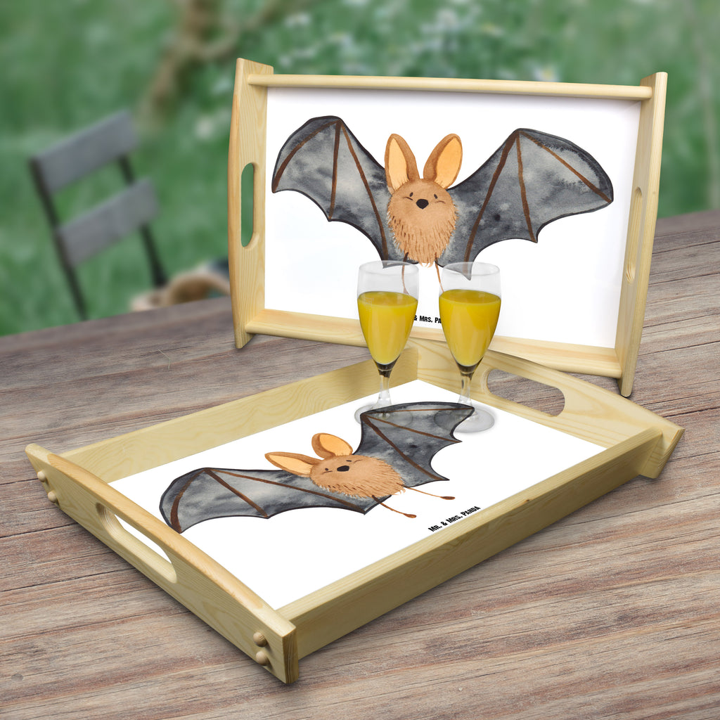 Serviertablett Fledermaus Flügel Tablett, Holztablett, Küchentablett, Dekotablett, Frühstückstablett, Tiermotive, Gute Laune, lustige Sprüche, Tiere
