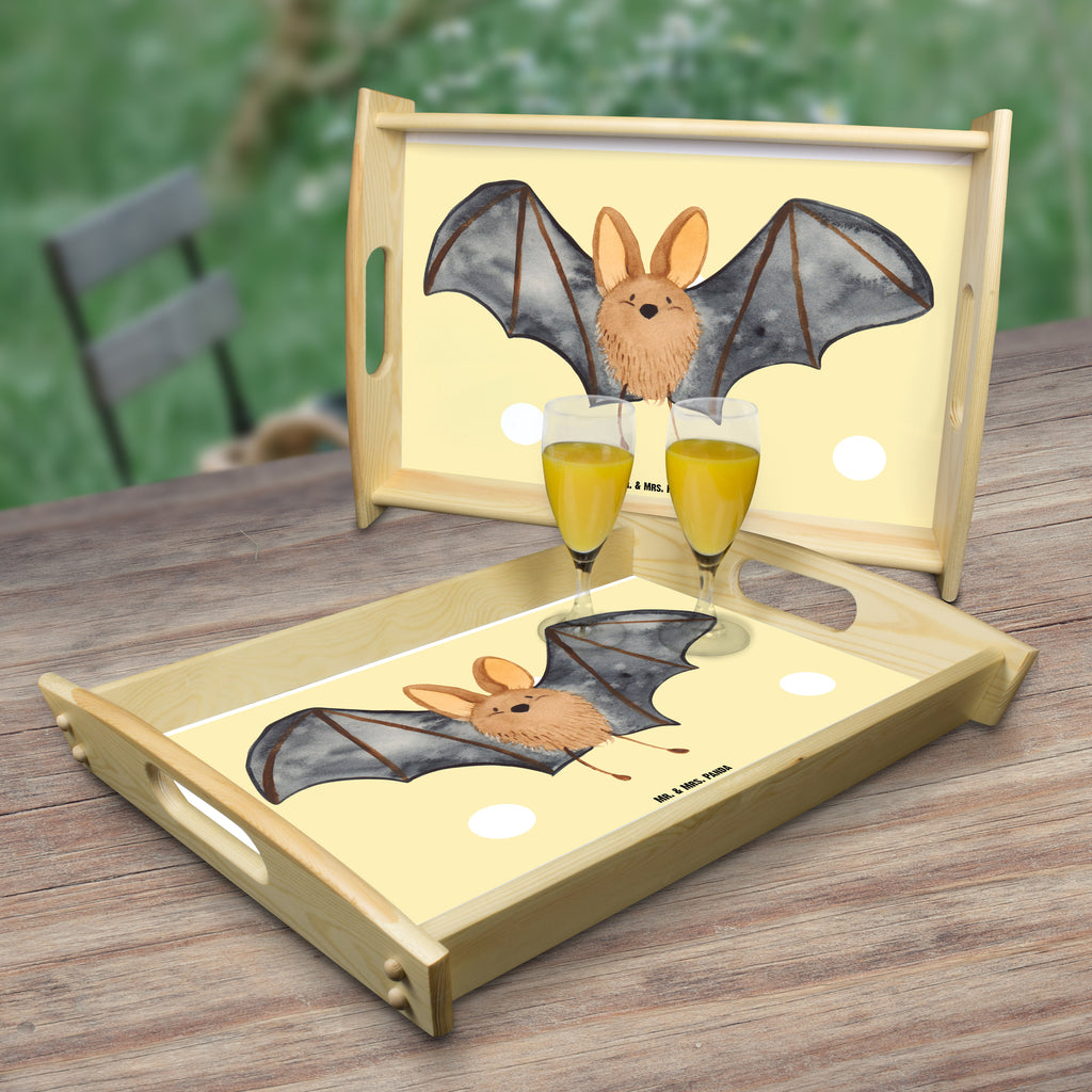 Serviertablett Fledermaus Flügel Tablett, Holztablett, Küchentablett, Dekotablett, Frühstückstablett, Tiermotive, Gute Laune, lustige Sprüche, Tiere