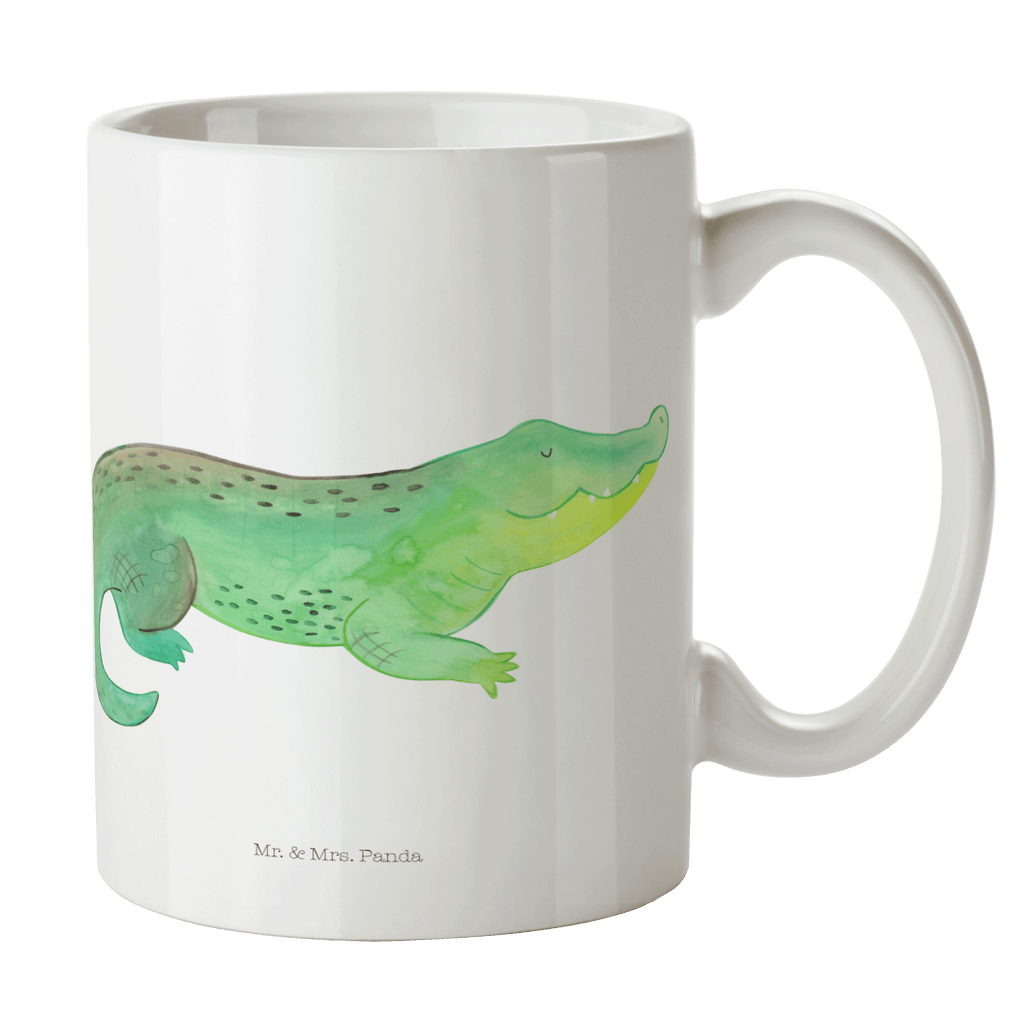 Tasse Krokodil Krokodil, Krokodile, verrückt sein, spontan sein, Abenteuerlust, Reiselust, Freundin, beste Freundin, Lieblingsmensch Becher, Kaffeetasse, Kaffeebecher, Tee, Frühstück, Büro  Meerestiere, Meer, Urlaub